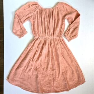 Alice + Ames The Mae Dress in Carnation pink salmon color cotton gauze sz 8